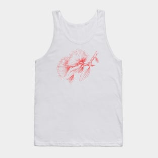 Red Pohutukawa flower pattern Tank Top